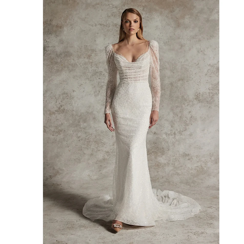 Exquisite Women's Wedding Dresses Luxury Shine Sweetheart Collar Bridal Gowns Engagement Banquet Robes De Mariée 2026 Customized