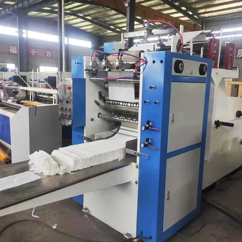 Commercial high-speed V-fold tissue production line machine with automatic counting and stacking capabilities
