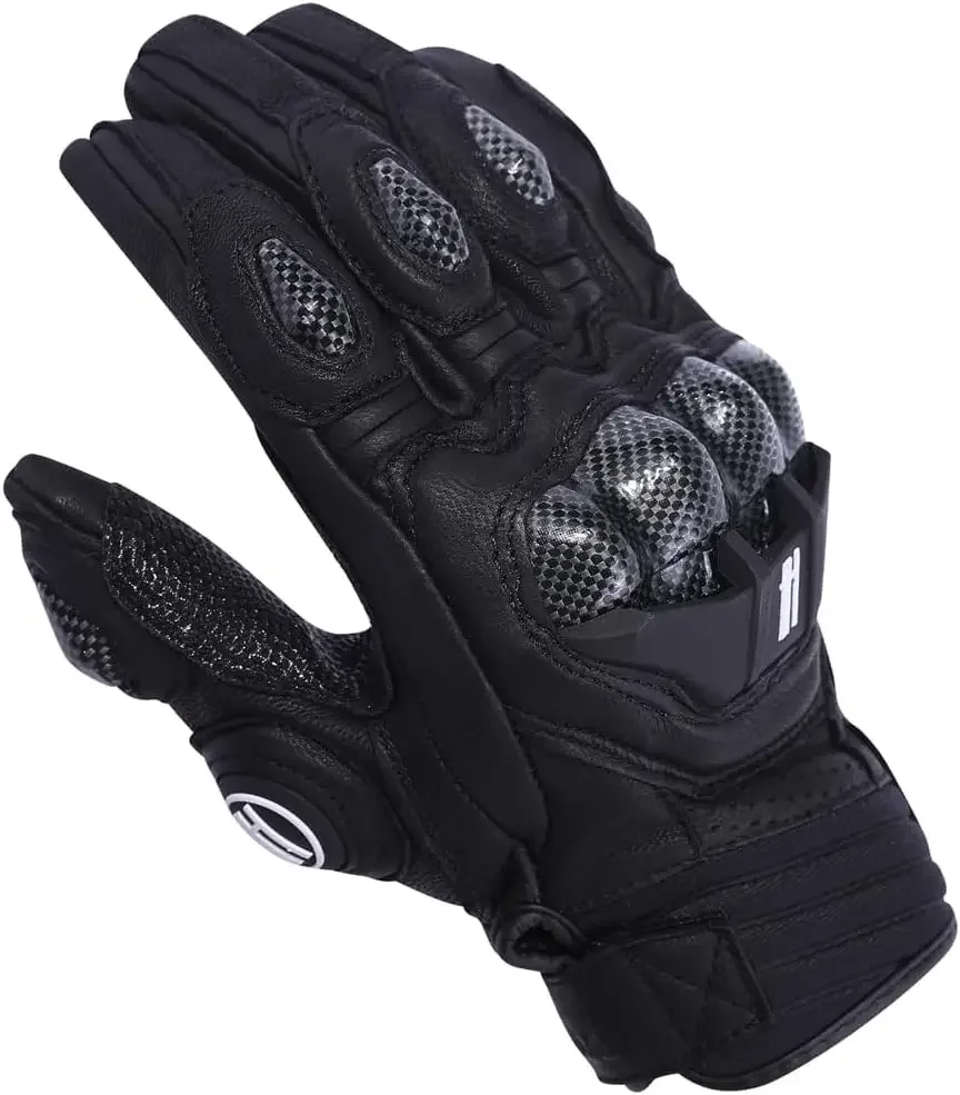 

Breathable and Durable Leather Motorcycle Gloves with Touchscreen Functionality for Men and Women - KM046