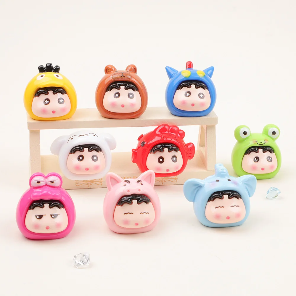 

9PCS Crayon Shin-chan All-Star Resin Accessories: Cute Cartoon DIY Accessories, Key Chains, Keychain Charms, Desktop Decorations