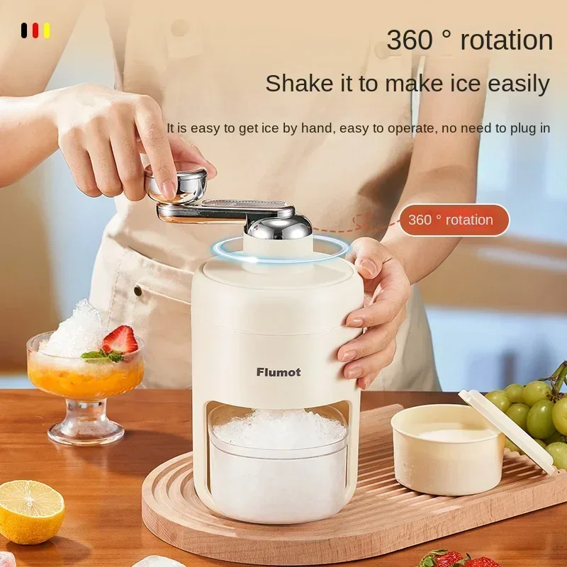 Portable Mini Hand-crank Ice Crusher Slush Machine for Home Use - Easy Ice Making A