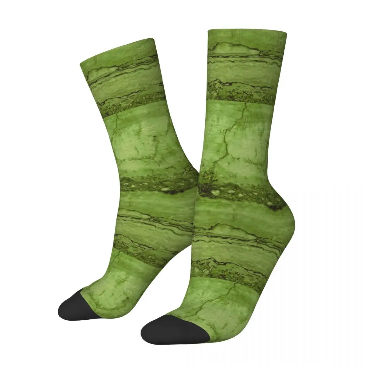 Green Abstract Moss Stockings Granite Marble Custom Funny Socks Winter Anti Skid Socks Women Running Sports Medium Soft Socks