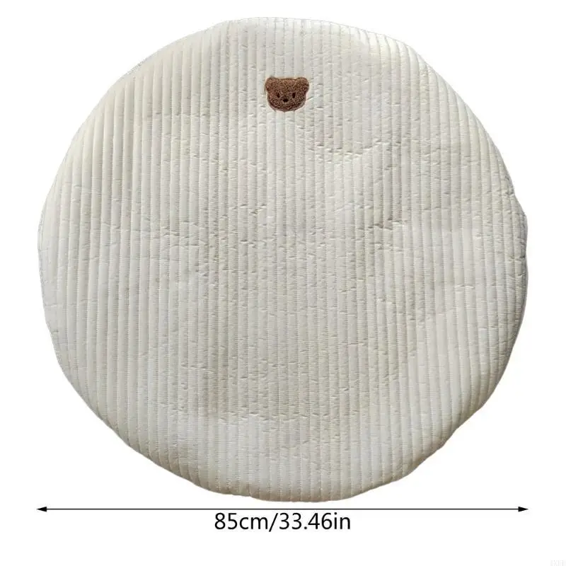 سجادة لعب جميلة للأطفال، سجادة حضانة مستديرة للزحف مع طباعة مطرزة #6