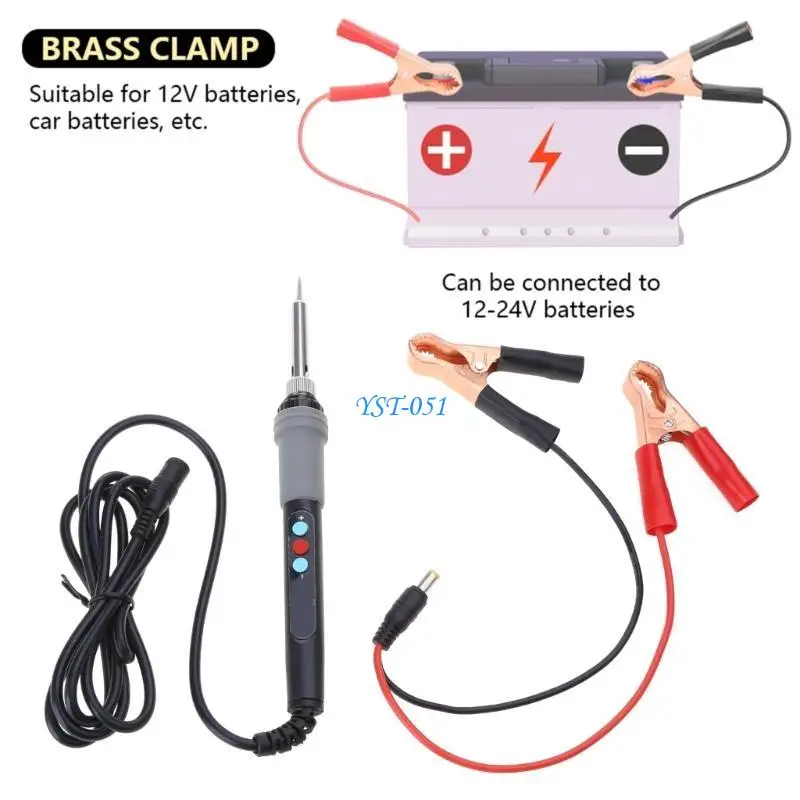 

E15A DC12v 24v Electric Soldering Iron Low Internal Heating with Brass Clamps