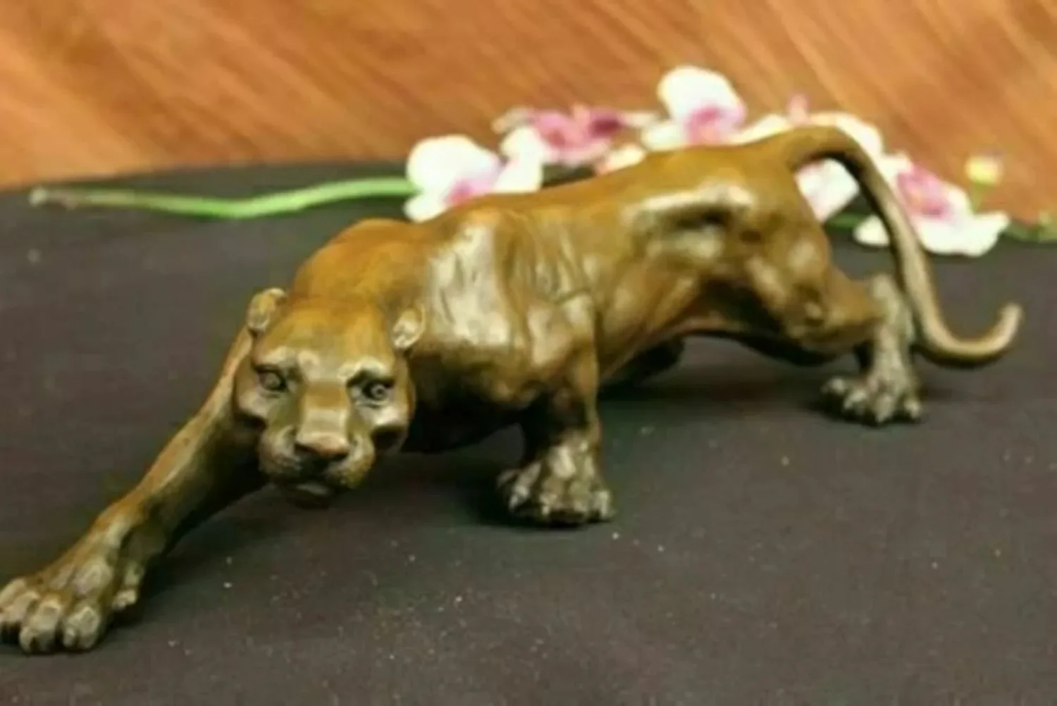 Jaguar Panther Leopard Cougar Big Cat Collector Artwork Bronze Statue Art Deco