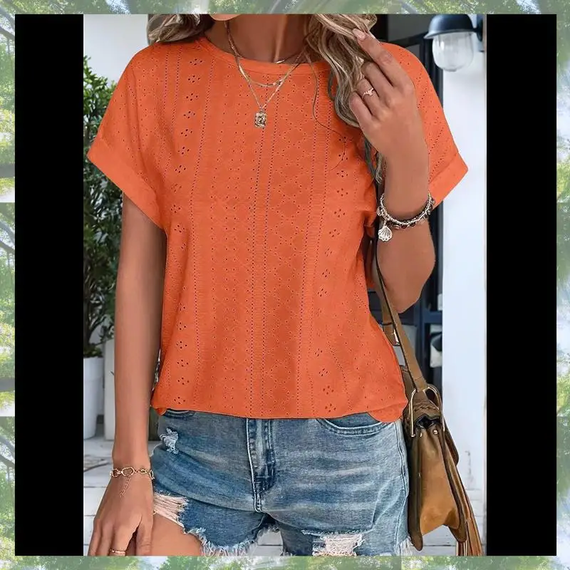 L73A 2025-Womens Tops Short Sleeve Shirts Blouses For Women Dressy Casual Cap Sleeve Tops