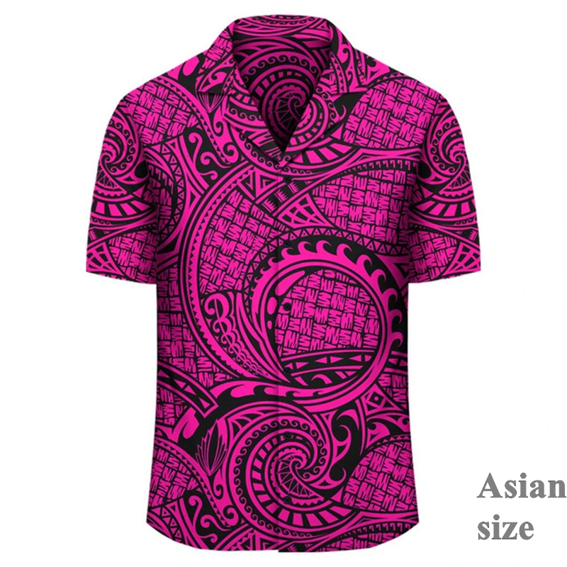 Maori Tribal 3D Printed Shirts For Men Women Polynesian Tattoo Pattern Hawaiian Short Sleeve Shirts Casual Button  Lapel Shirts