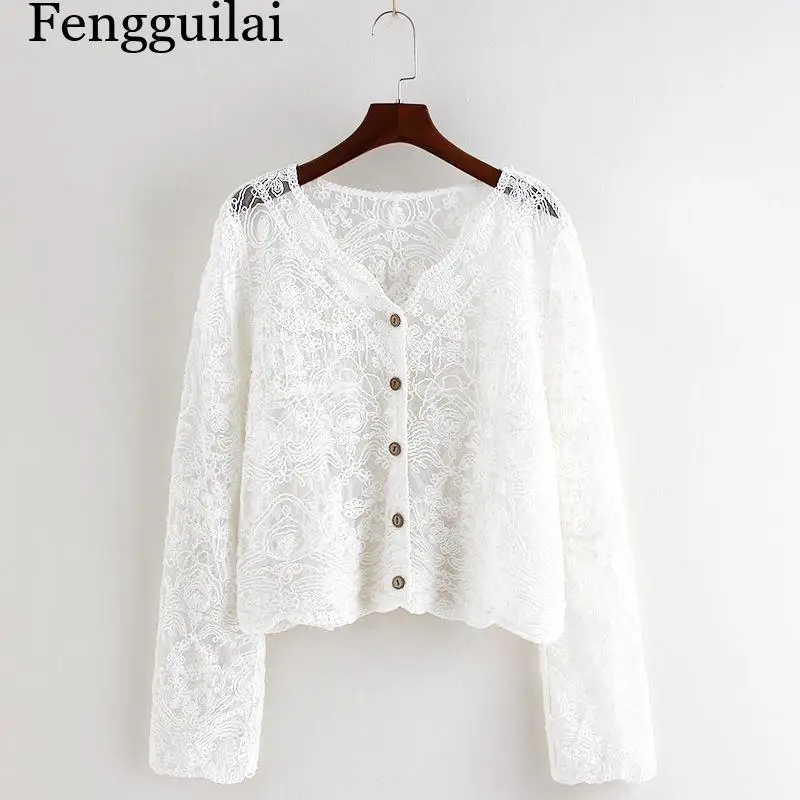 

2026New versatile long-sleeve sun-protective top, short mesh shawl, loose fit