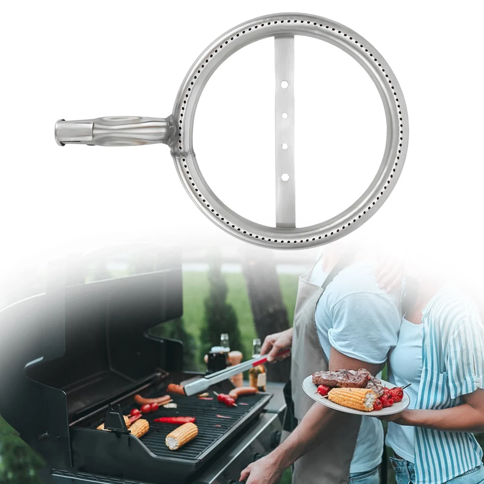 Mejora el rendimiento de la parrilla con un reemplazo de quemador redondo de acero inoxidable, fácil instalación, distribución del calor mejorada