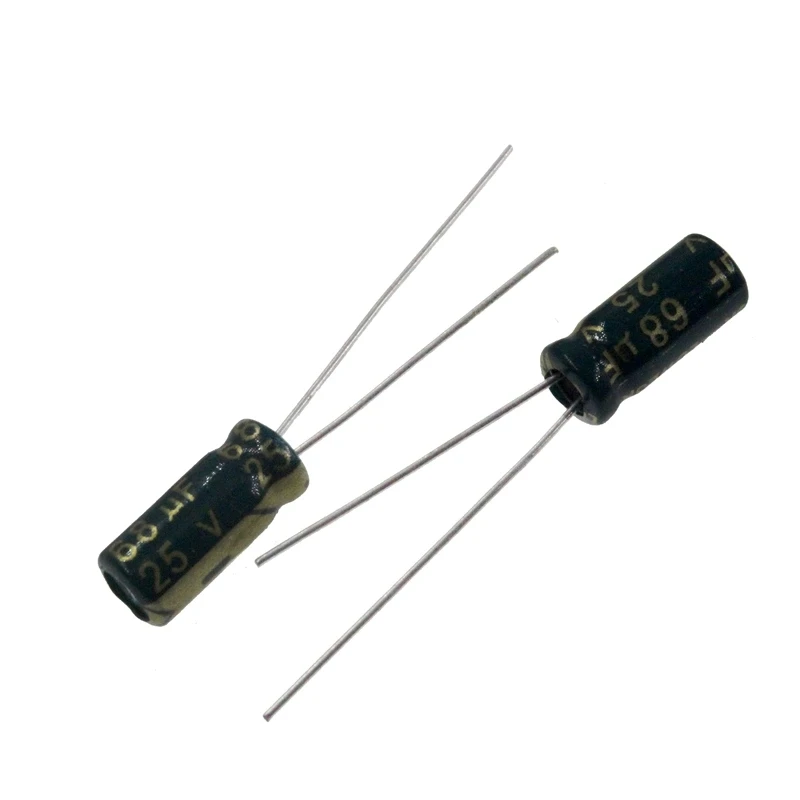 100pcs 68uF 25V 68MFD 25Volt 6*11mm Aluminum Electrolytic Capacitor Radial