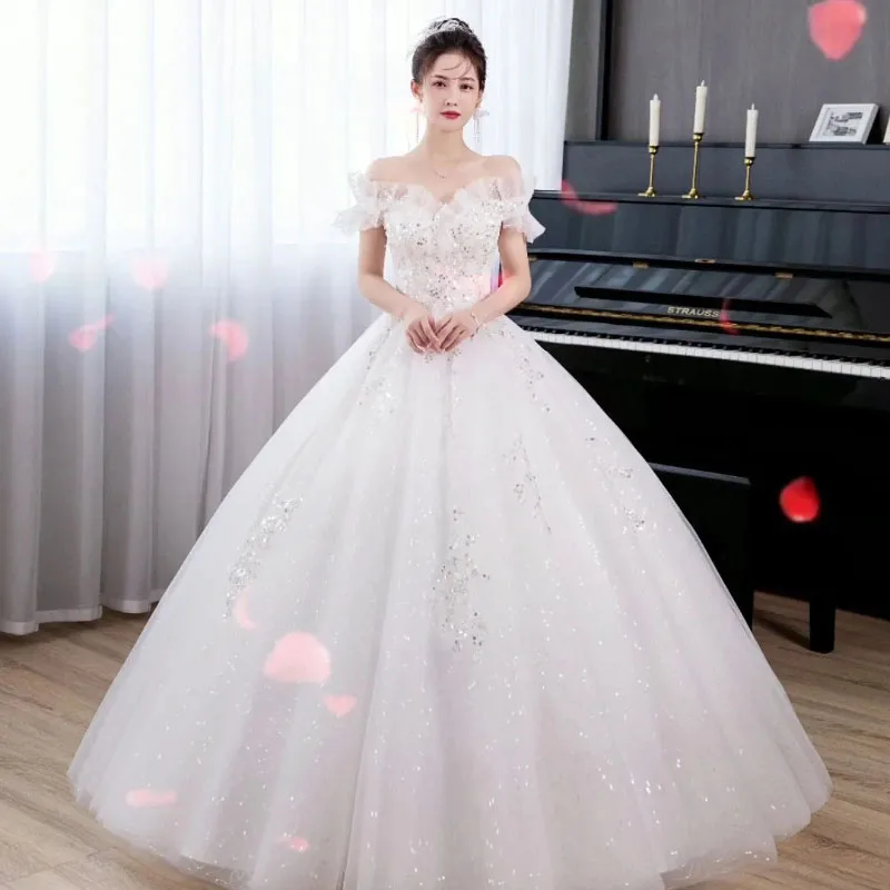 

Y2k Light Wedding Dress Long Dresses Women's 2024 New Bride Korean Slim One-Shoulder Mori Dream Birthday Party Banquet Dress