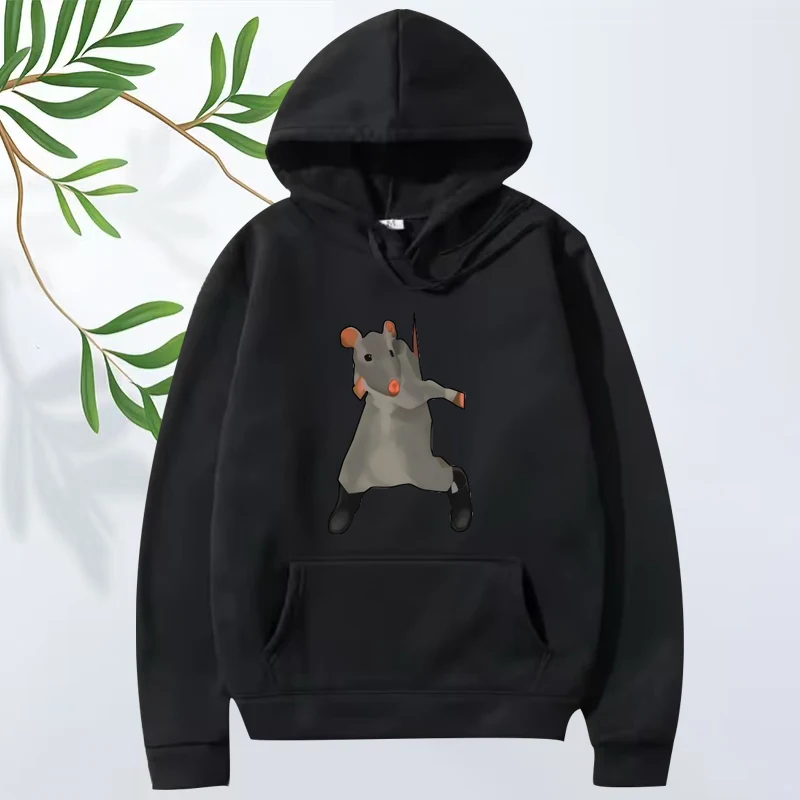 

Dancing Rat Meme Italian Brainrot graphic hoodie 2025 new men women vintage Long sleeve streetwear print oversized hoodie unisex