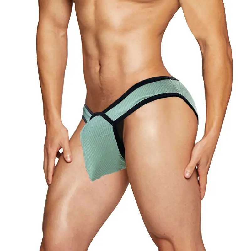 High Fork Sexy Men's Triangle Underwear Cotton Breathable Low Waist Peach Hip  U Pouch Bulge PantiesErotic Lingerie Underpants