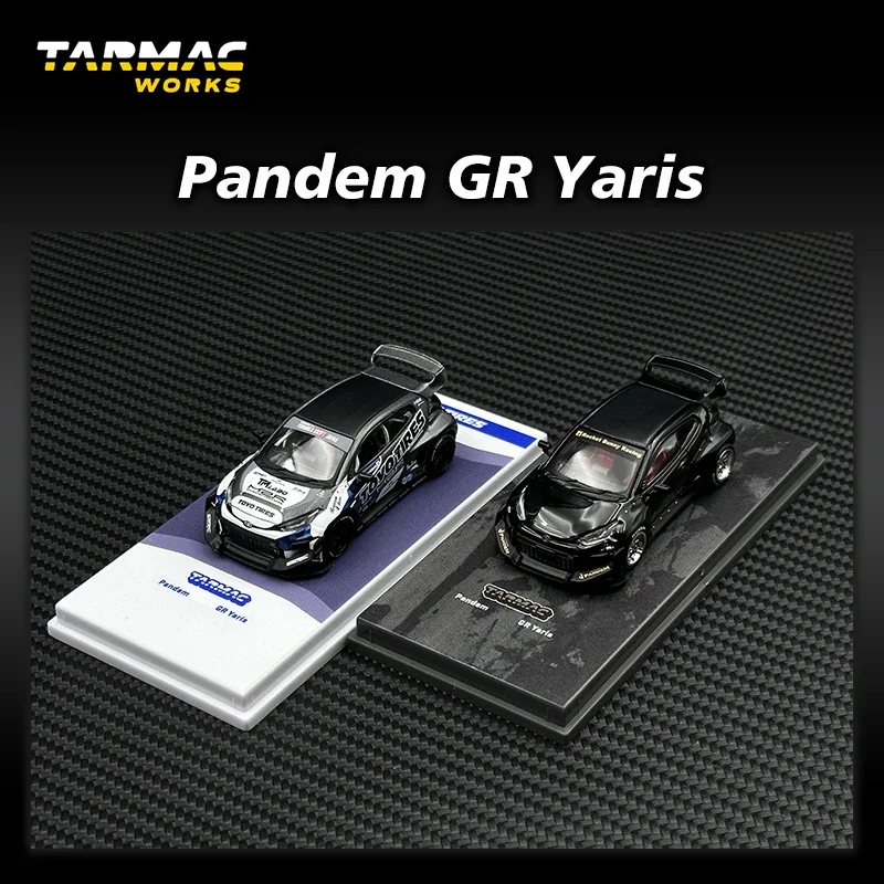 

1:64 Pandem GR Yaris TOYO Black Diecast Car Model Collection Miniature Toy Tarmac Works