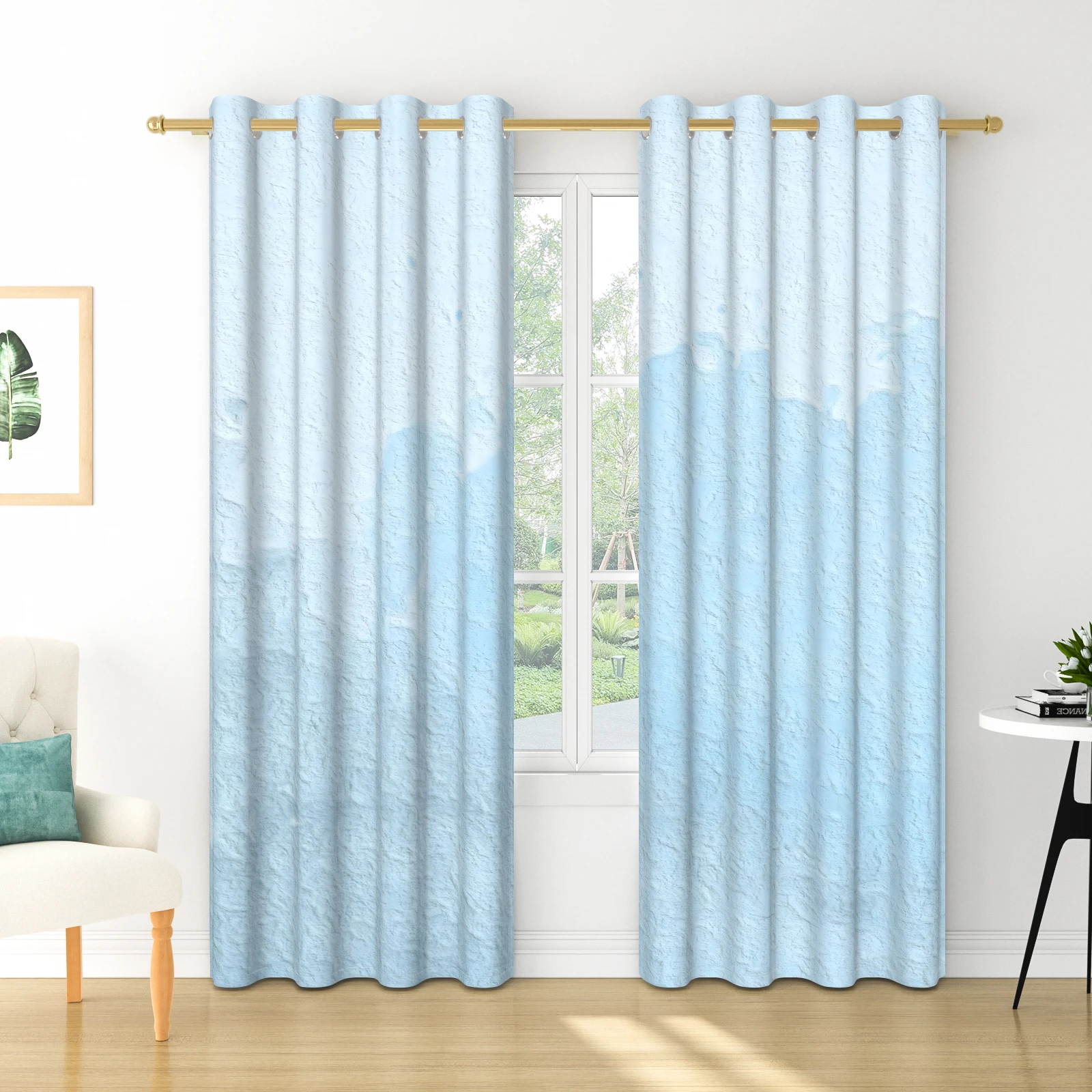 

Modern Watercolor Pattern Window Curtains For Living Room Bedroom Window Decor 2 Panels 100% Blackout Drapes With Grommets Top