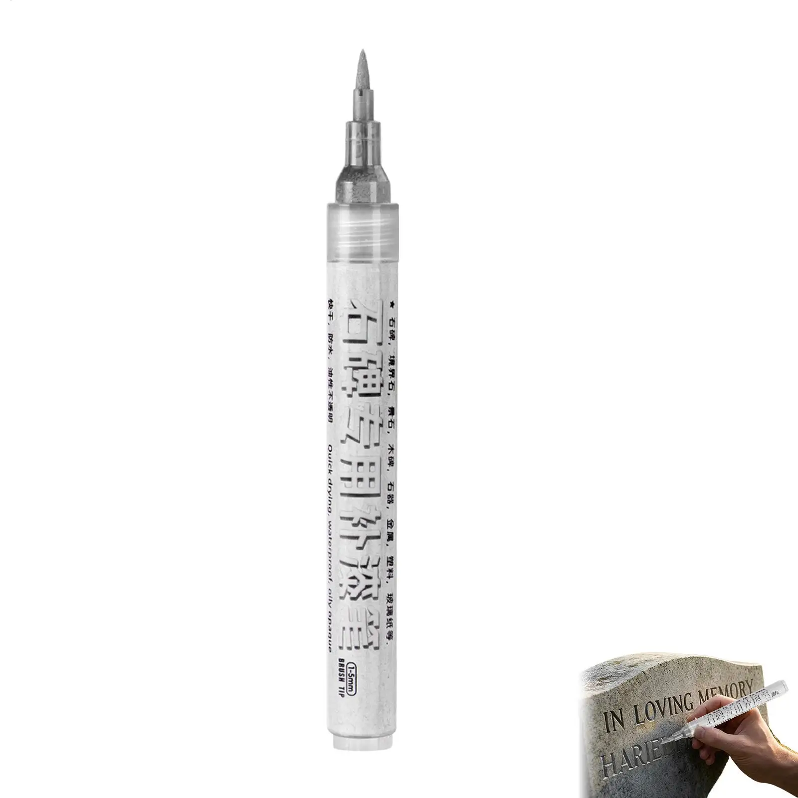 4 Colors Tombstone Marker Pen Professional Inscription Repair, Color Touch-up Waterproof and Fade-resistant Repairing Decorating