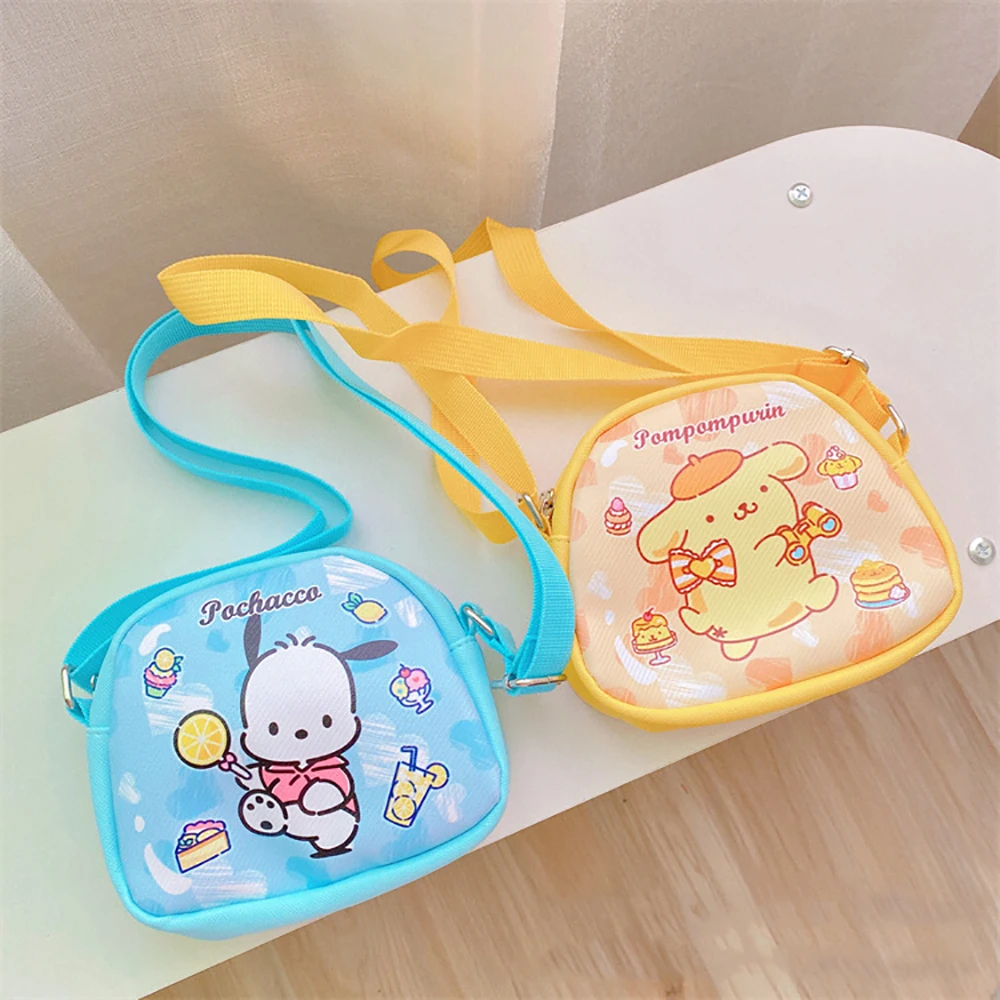 Sanurgente-Sac messager en PU pour enfants, sac à main de dessin animé, sac de rangement Kawaii, sacs à dos à sangle initiée réglable, poudres imperméables