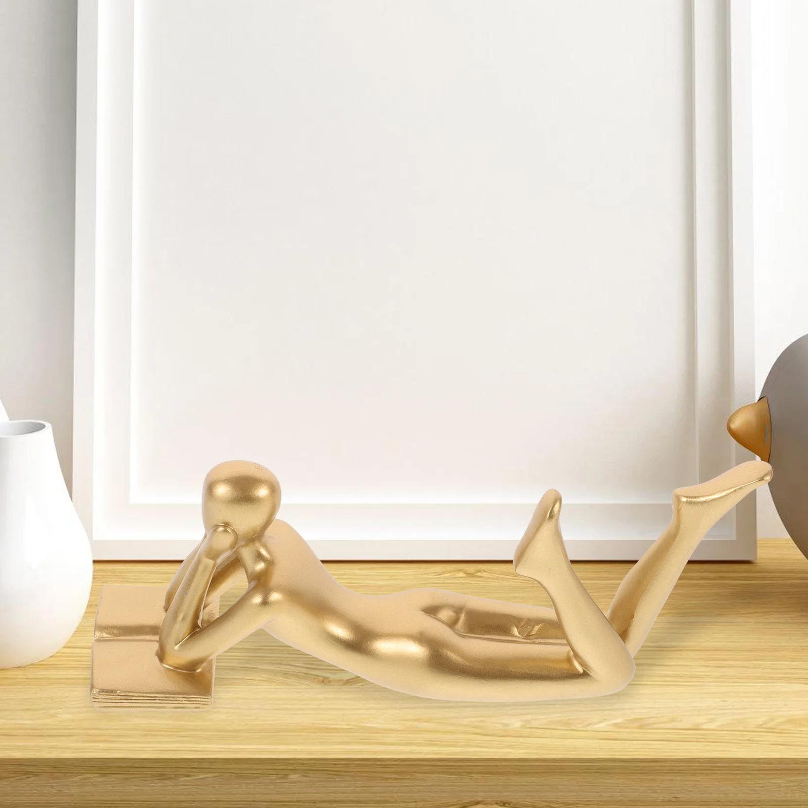 레진 독서자 조각상 추상 예술 조각 미니멀리스트 홈 데코 거실 서재 사무실 테이블 센터피스 레진 독서자