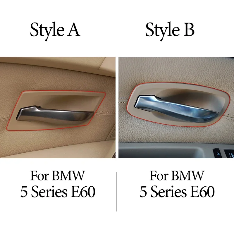For BMW 5 Series E60 2004 2005 2006 2007 2008 2009 2010 Carbon Texture Car Interior Door Handle Bowl Frame Protective Cover