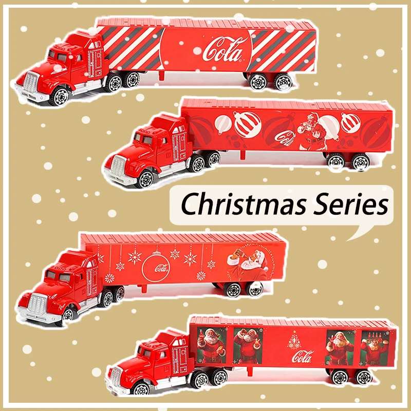 Camión de transporte pequeño a escala 1:72, modelo de coche de aleación, colección estática, juguetes decorados para regalos de Navidad y vacaciones