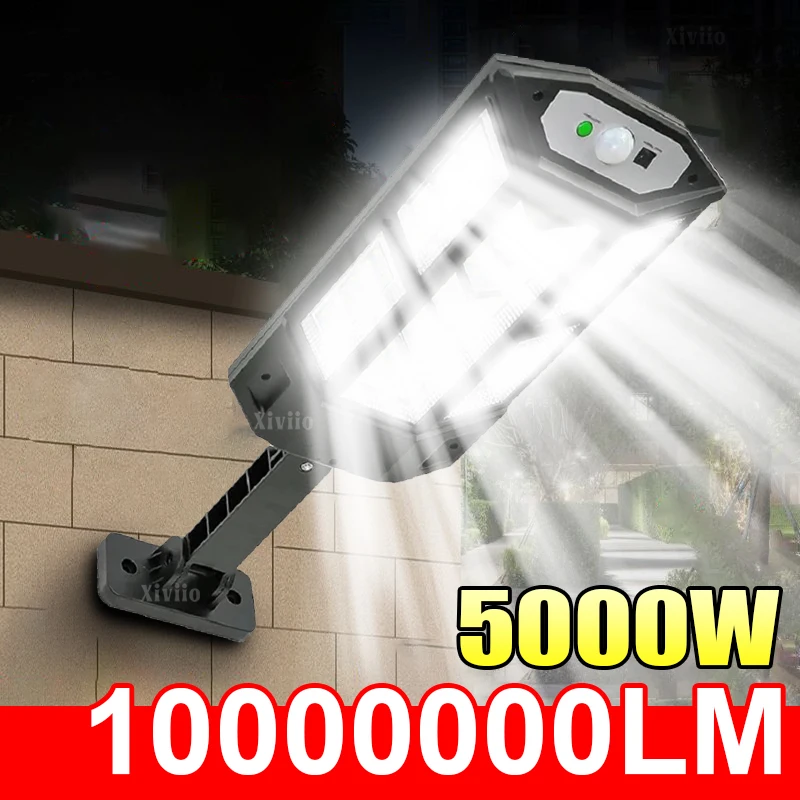

Уличный светодиодный солнечный свет 10000000LM 5000 Вт Супер яркий солнечный светильник Уличный настенный светильник IP65 Водонепроницаемый солнечный свет Уличный садовый светильник