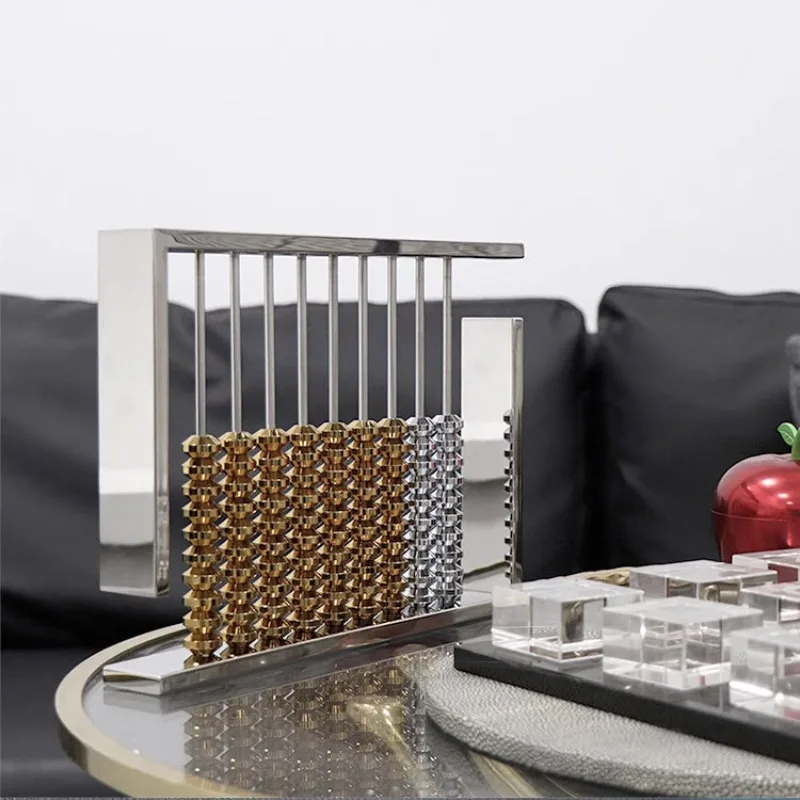 Modern light luxury creative metal abacus ornament, study decoration opening housewarming gift