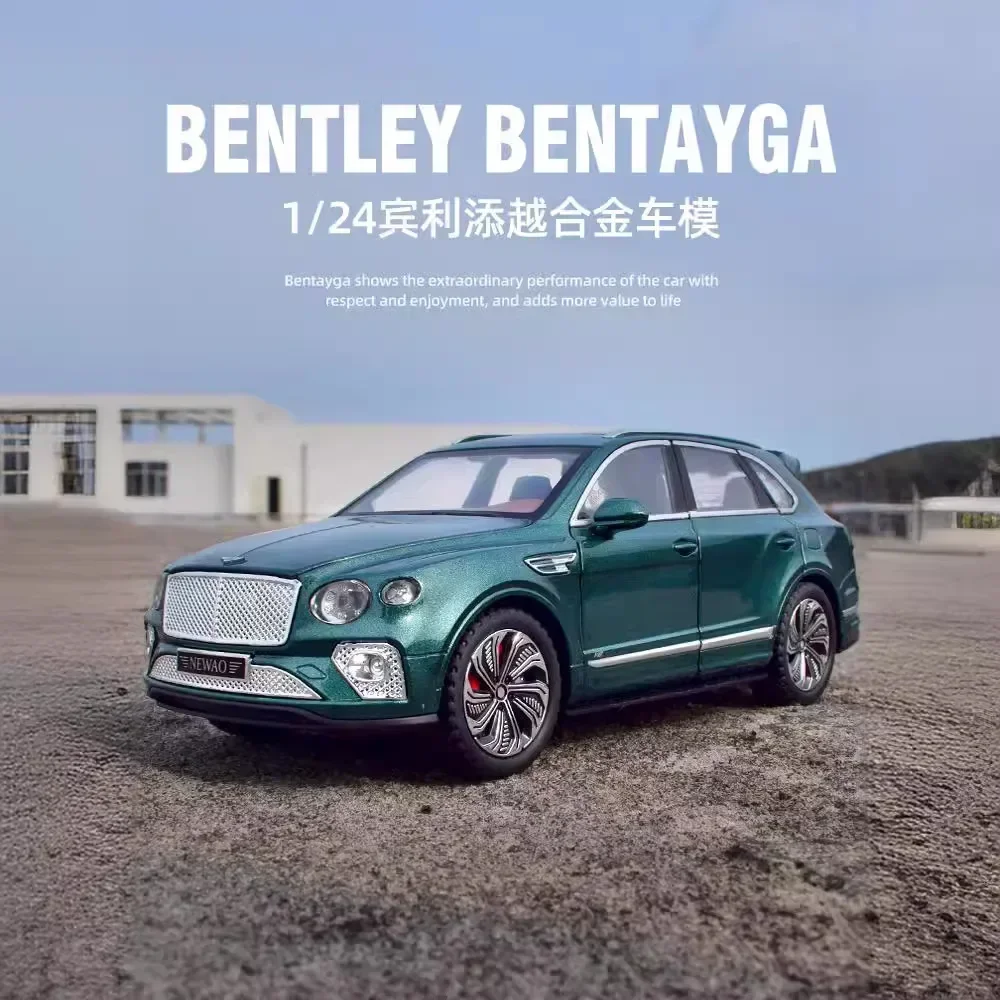 Bentley-Coche de juguete modelo Bentayga SUV de aleación, vehículo lexy de Metal fundido a presión, colección de sonido y luz, regalo para niños, 1:24, C106