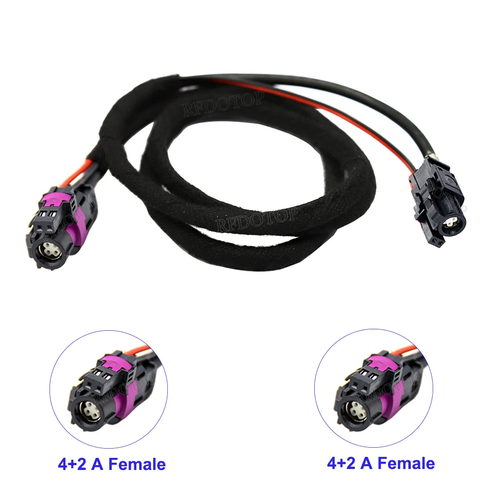 4+2 Pin HSD Black Code A Female to A Female Connector High Speed Data 6-Core Transmission Harness Wire HSD LVDS Cable 0.1M-10M