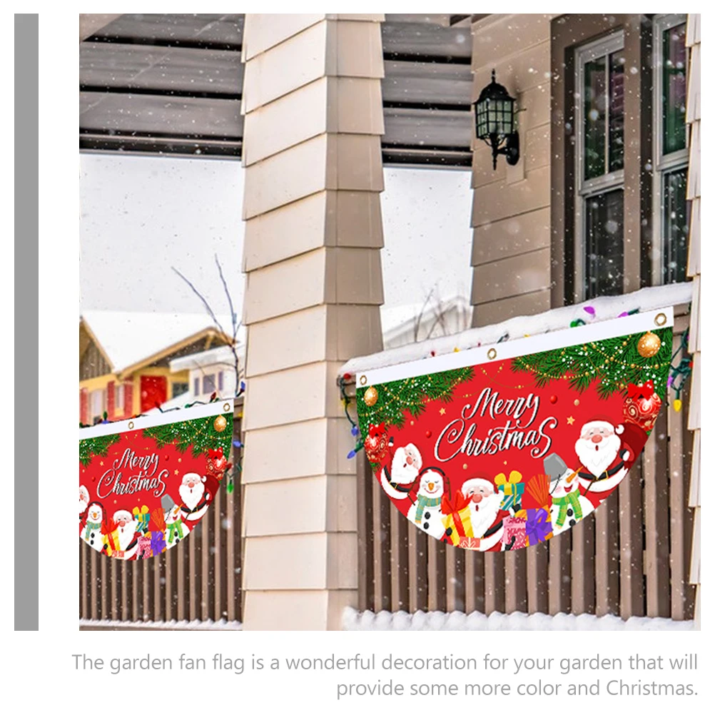 Christmas Decoration Hanging Flags Christmas Outdoor Buntings for Party Garden Flag Bunting Deck Porch Holiday Festive