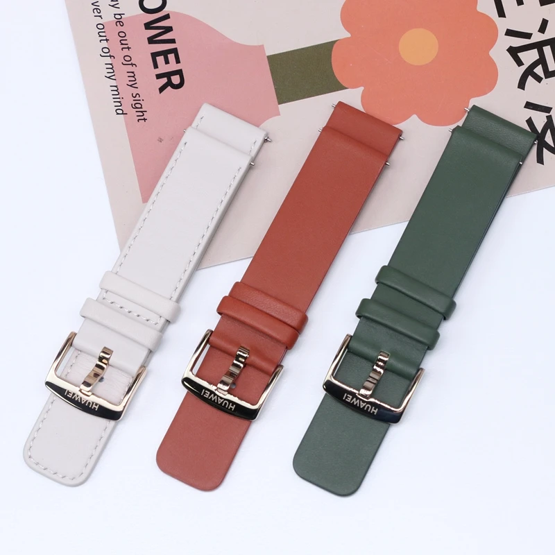 Original 20mm Rubber Watch strap for Huawei GT2 / GT3 42mm Leather Strap Fluoroelastomer Sport Band for Summer Milanese Bracelet - view 2
