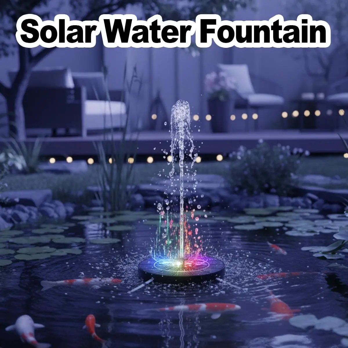 

Solar Fountain Solar Powered Water Pump For Swimming Pool Fish Tank Landscape Outdoor Decor DIY Yard Lawn Water Feature Art Led