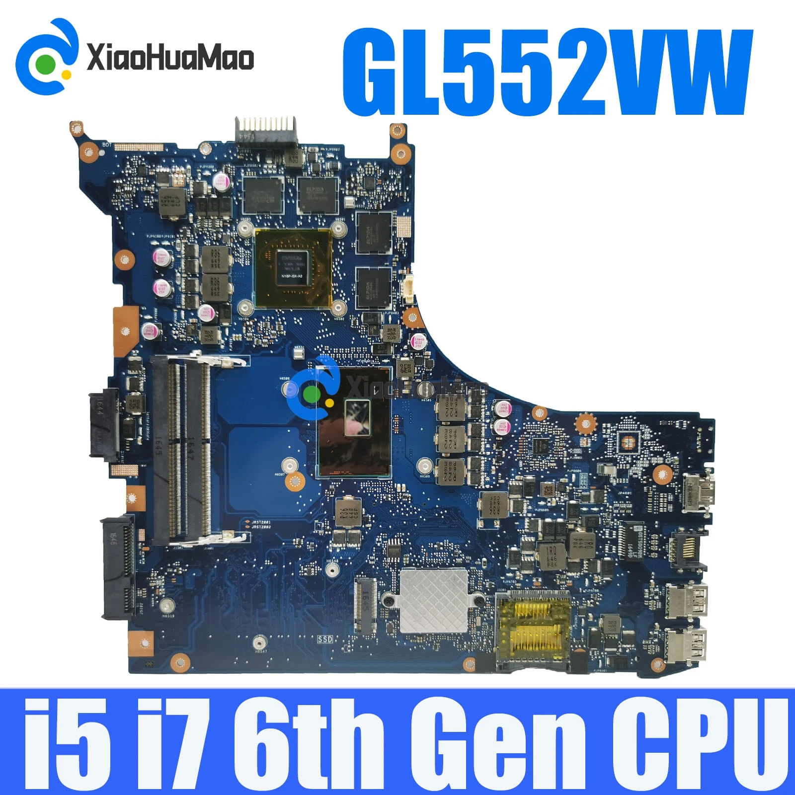 

GL552VW With i5-6300HQ i7-6700HQ CPU GTX960M-V2G GPU Notebook Mainboard For ASUS GL552V GL552VX GL552VW ZX50V Laptop Motherboard