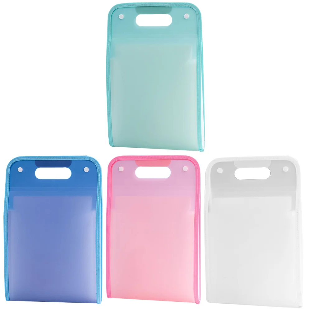 

4pcs Accordion Organizer Plastic Multi-Layer Document Holder Portable Receipt Folder For Papers Business Cards Coupons Storage
