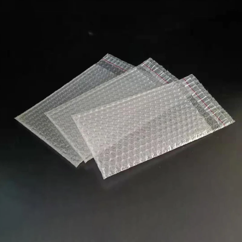 Self-Sealing Plastic Wrap Envelope Transparent Bubble Packing Bags PE Clear Shockproof Packaging Bag Double Film Bubble Bag