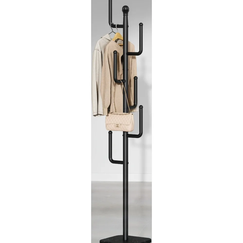 

Freestanding Cactus Coat Rack with Marble Base - 6 Hooks Heavy Duty Hall Tree for Jackets Hats Bags Entryway