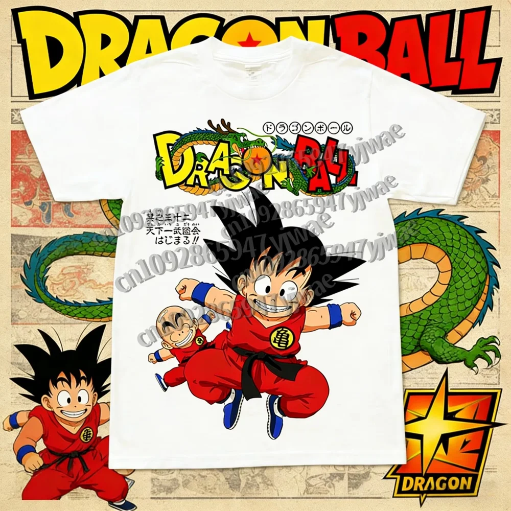 

2026 Summer Dragon Ball T-Shirt men women Kid Goku & Krillin Oversized Loose Breathable Gym Streetwear Unisex for Adults tees