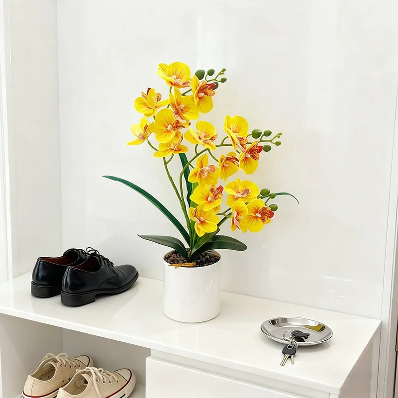 Neue Schmetterlingsorchidee Künstliche Blume im Topf Heim- und Bürodekoration Valentinstag-Geschenk – Detail 3