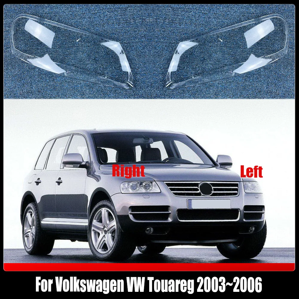 

For Volkswagen VW Touareg 2003~2006 Headlamp Cover Transparent Lampshade Headlight Shell Lens Plexiglass