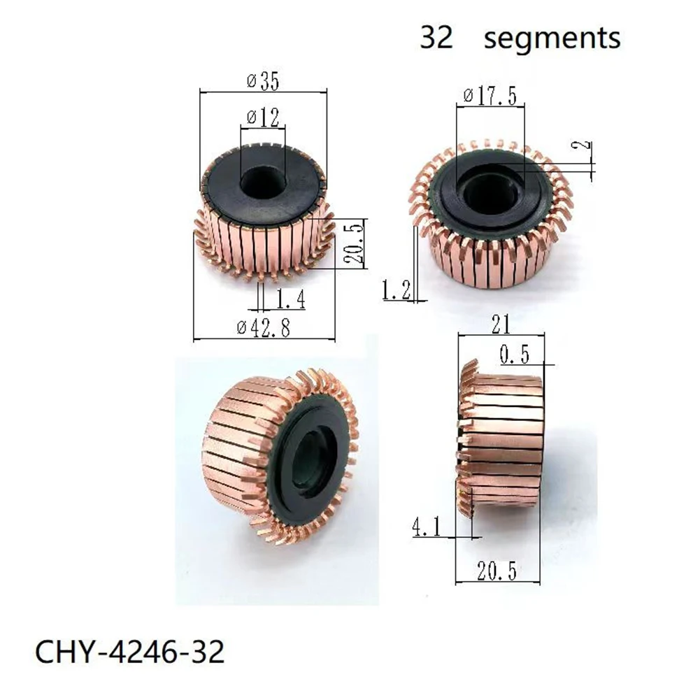 Commutator Upgrade Your Motor\\\'s Efficiency with 35 x 12 x 205（21）mm High Quality Copper Motor Commutator Order Now!