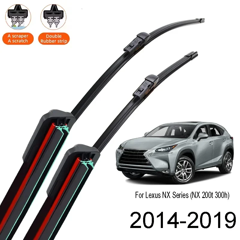 Front Windscreen Wiper Blades Set Kit For Lexus NX 200 300 NX200 NX200t NX300h 2014-2018 26