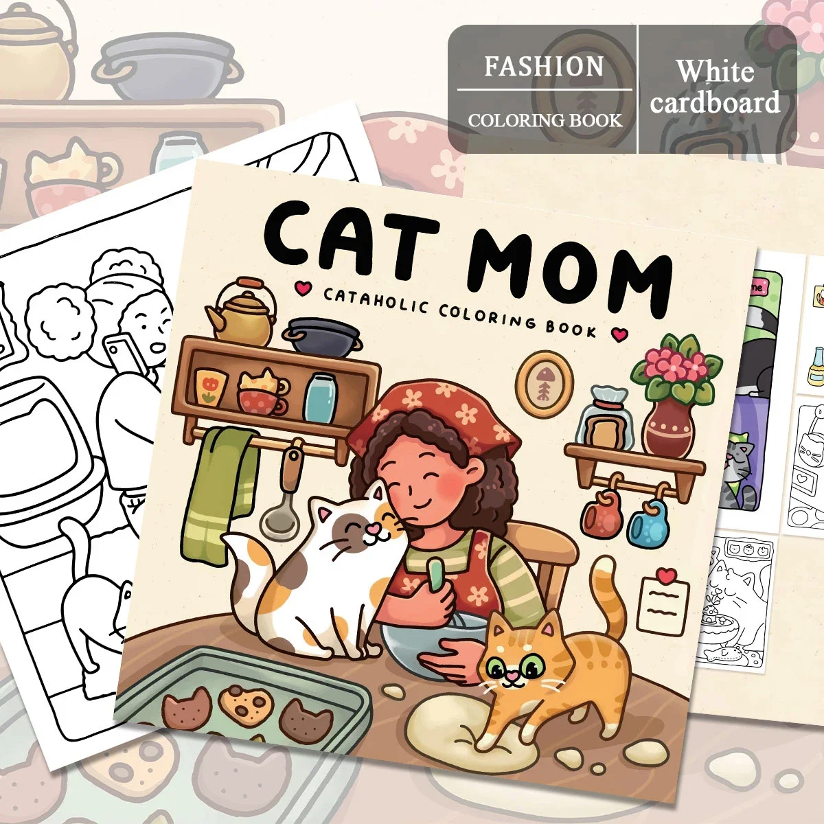 antasy Land Cat Coloring Books For Adults RelaxingStress Relief DIY Parent Child Fun Bold Creative Pages Easy Simple Design Art