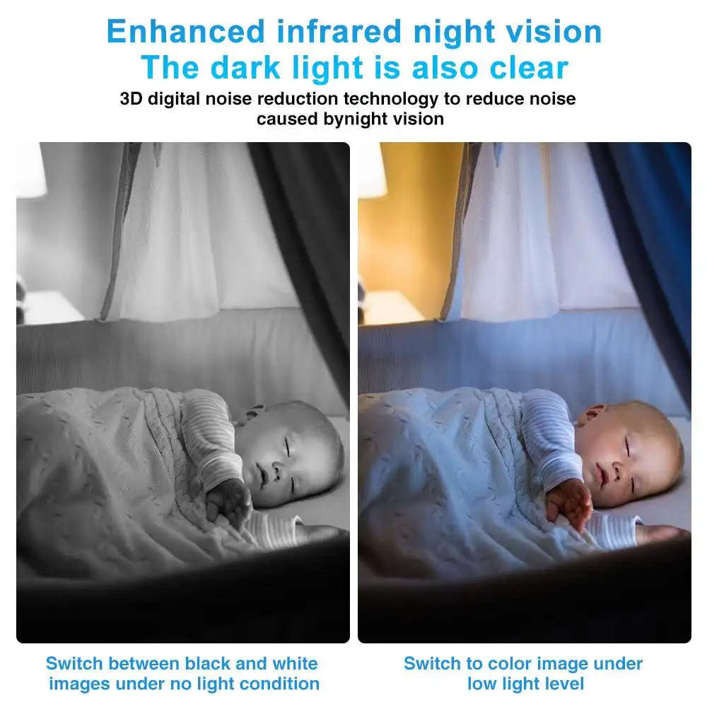 Câmera de Bulbo WiFi IP com Suporte de Lâmpada, Visão Noturna Sem Fio, Detecção de Movimento de Cor, Áudio Bidirecional, AP Hotspot Video Player, 5G, 1080P