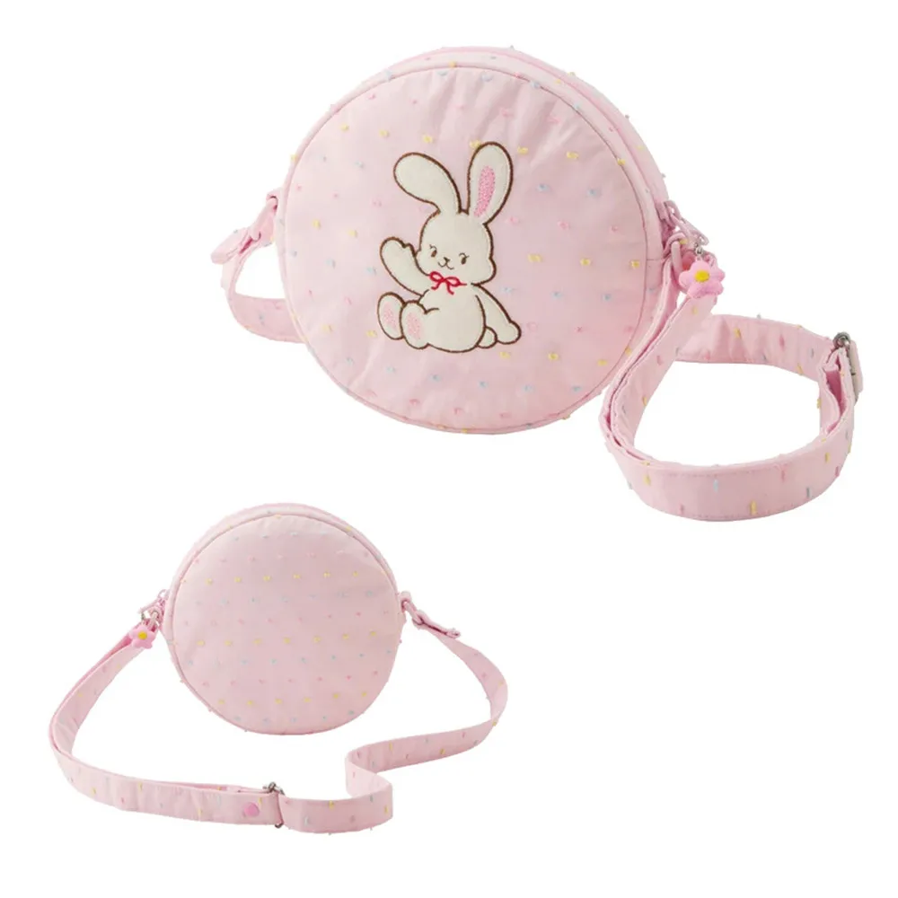 baby Small Bag Kids Cartoon Bunny Embroidered Pink Crossbody Bag Girl's Storage Packaging Decoration Bag