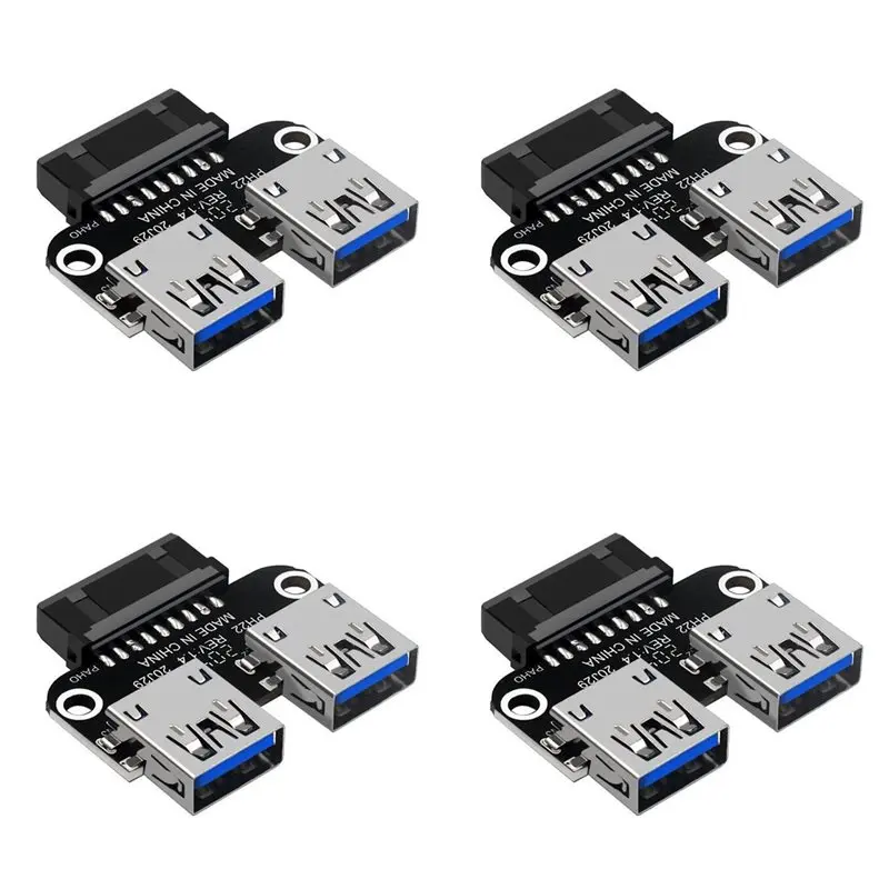 A31T USB 3.0 Motherboard Adapter 20Pin to Dual USB 3.0 A Female Connector Splitter for Desktop PC Internal Header