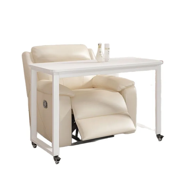 Removable manicure table Single-layer manicure sofa table with wheels Modern simple sofa Black manicure table