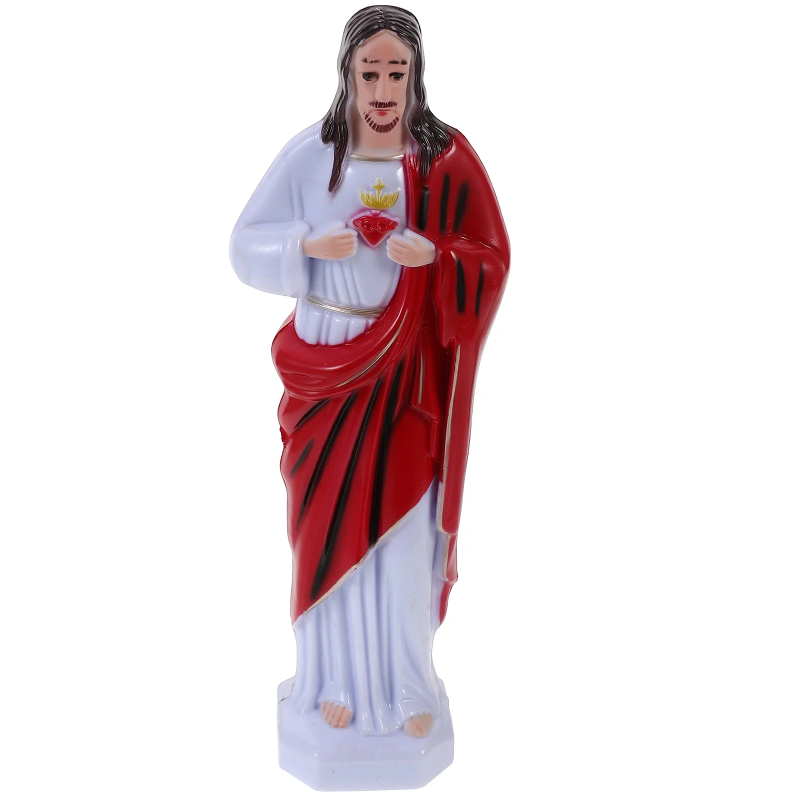 Decor Church Decoration Jesus Ornaments Religious Figure Simulation Sculpture Decorations Desktop Holy Statue Figurine Red