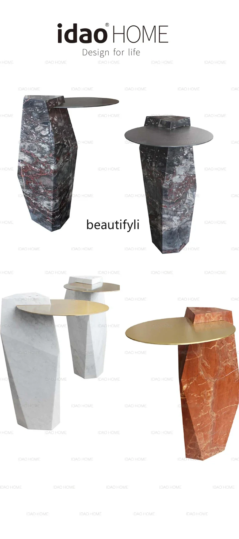 Marble coffee table, small side table, light luxury Nordic table, sofa corner table display table furniture