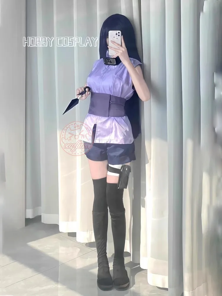 Hyuga Hinata Cosplay Costume Wig Women Outfits Halloween Carnival Party Suit Hyuuga Ninja Cosplayer Purple Long Cute Wig