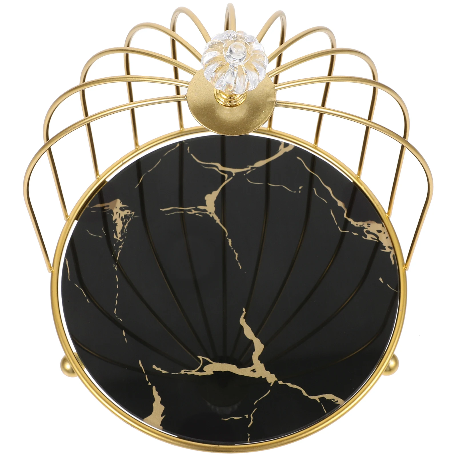 

Bird Cage Storage Box Black Gold Makeup Organizer Counter Perfume Rack Cosmetics Holder Vanity Shelf Bedroom Bath Organization