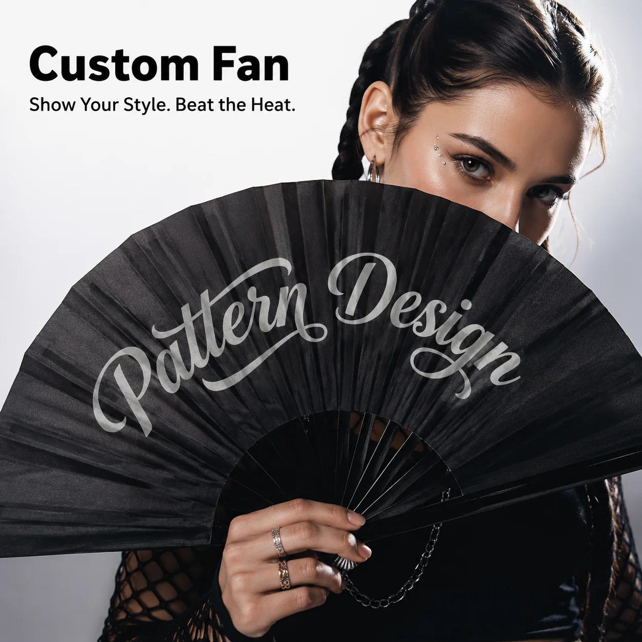 Custom 13 Inch Large Folding Fan Personalized Print Hand Fans for Dance Performance Corporate Event Birthday Gift